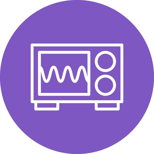 Ilustración del icono vectorial del osciloscopio del conjunto de iconos de ingeniería