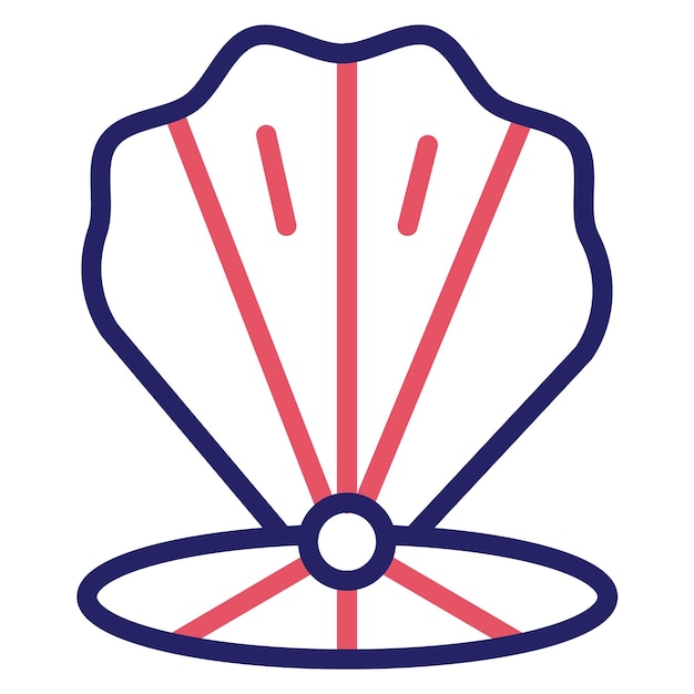 Ilustración del icono vectorial de ostras del conjunto de iconos de verano