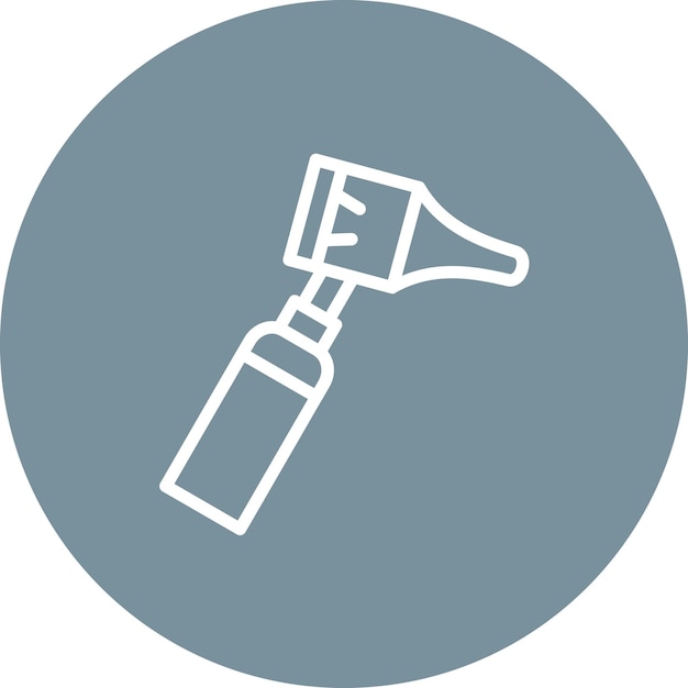 Ilustración del icono vectorial de otoscopia del conjunto de iconos de control de salud