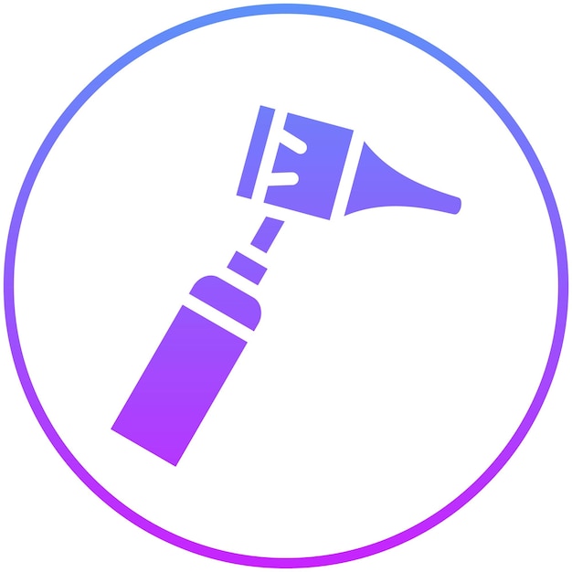 Ilustración del icono vectorial de otoscopia del conjunto de iconos de control de salud