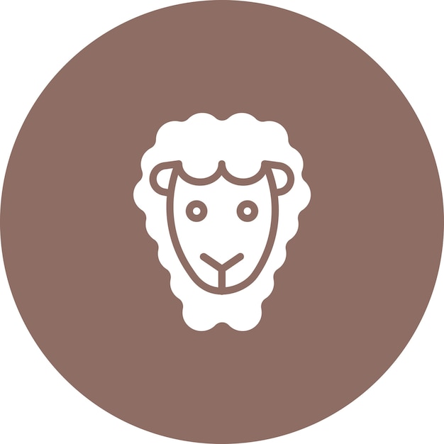 Ilustración del icono vectorial de la oveja del conjunto de iconos de la aldea