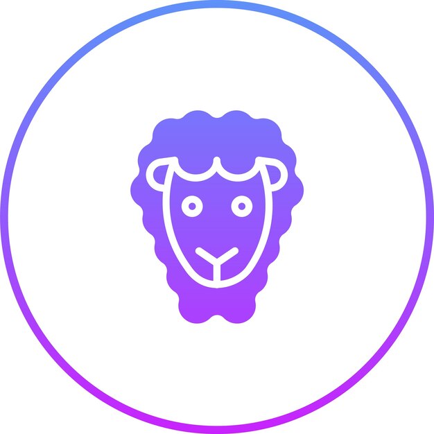 Ilustración del icono vectorial de la oveja del conjunto de iconos de la aldea