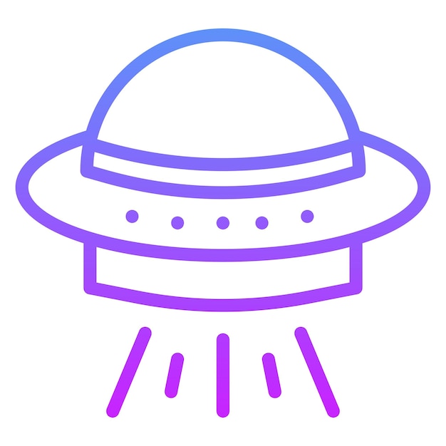 Ilustración del icono vectorial de OVNI del conjunto de iconos de Investigación y Ciencia