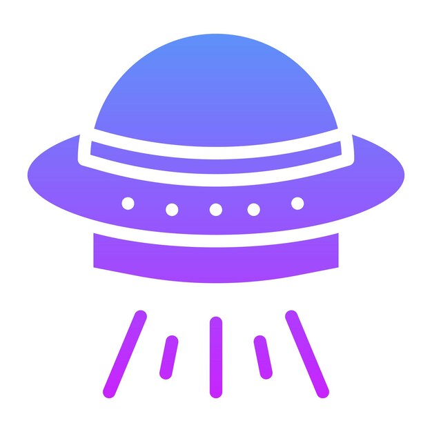 Ilustración del icono vectorial de OVNI del conjunto de iconos de Investigación y Ciencia