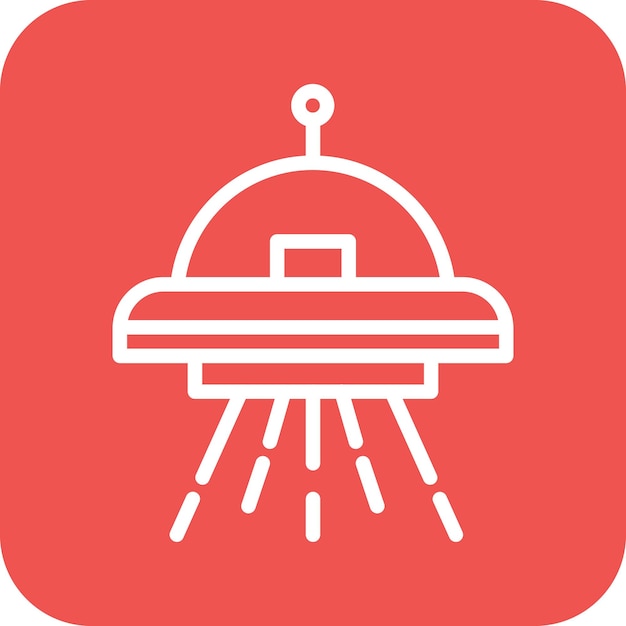 Ilustración del icono vectorial de OVNI del conjunto de iconos de tecnología espacial