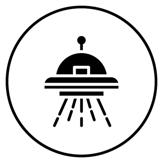 Ilustración del icono vectorial de OVNI del conjunto de iconos de tecnología espacial