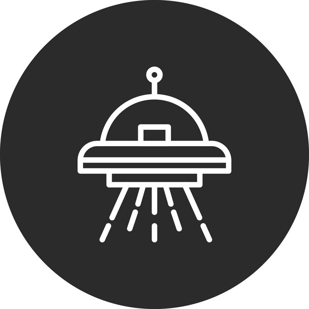 Ilustración del icono vectorial de OVNI del conjunto de iconos de tecnología espacial