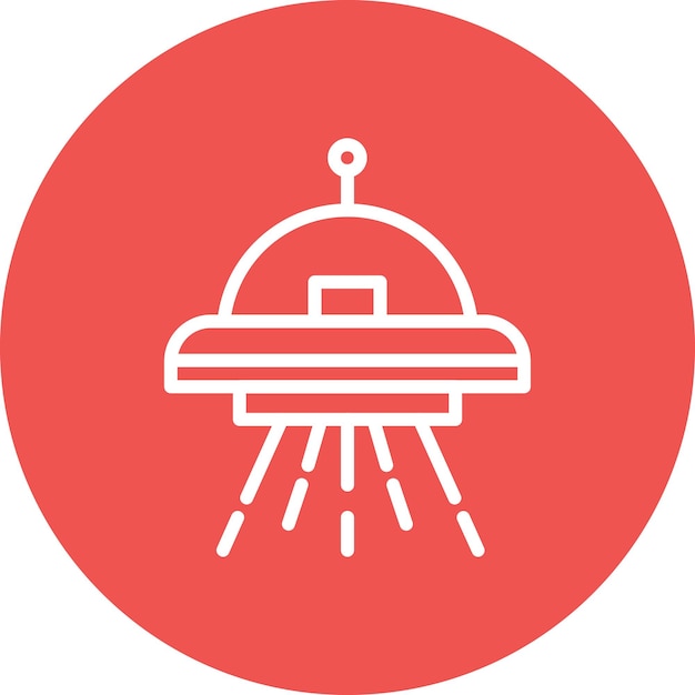 Ilustración del icono vectorial de OVNI del conjunto de iconos de tecnología espacial
