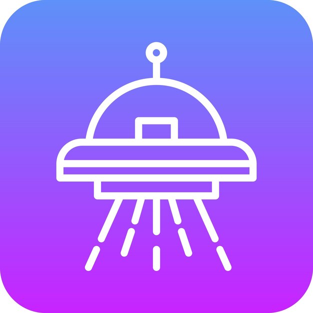 Ilustración del icono vectorial de OVNI del conjunto de iconos de tecnología espacial