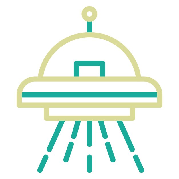 Ilustración del icono vectorial de OVNI del conjunto de iconos de tecnología espacial