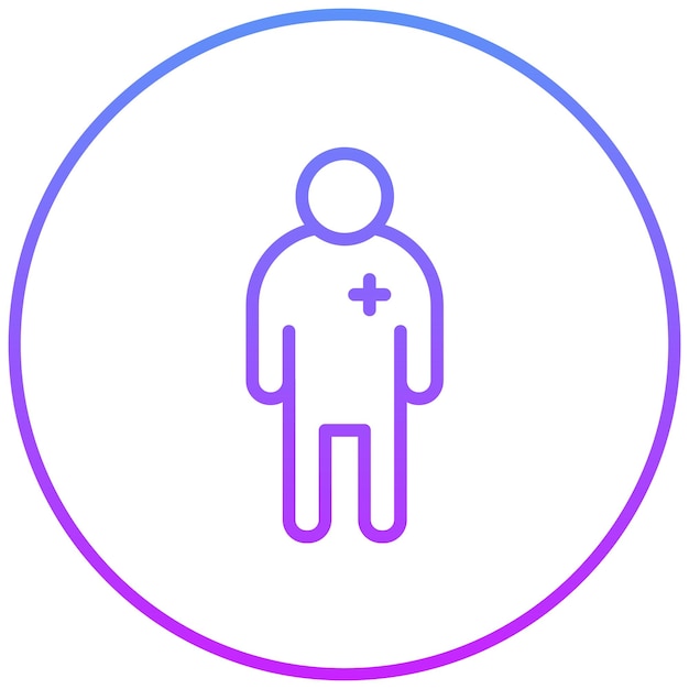 Ilustración del icono vectorial del paciente del conjunto de iconos de Medicina I