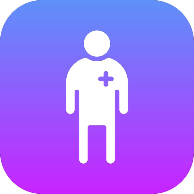 Ilustración del icono vectorial del paciente del conjunto de iconos de Medicina I