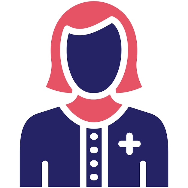 Ilustración del icono vectorial de paciente femenino del conjunto de iconos de chequeo de salud