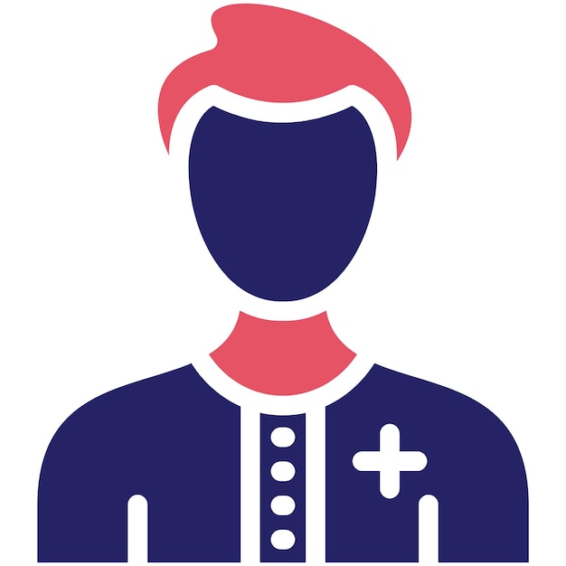 Ilustración del icono vectorial del paciente masculino del conjunto de iconos de control de salud