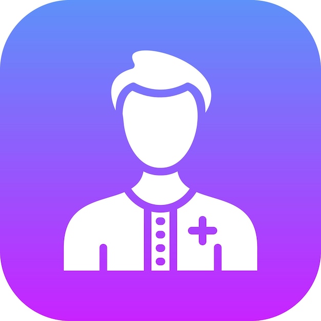 Ilustración del icono vectorial del paciente masculino del conjunto de iconos de control de salud