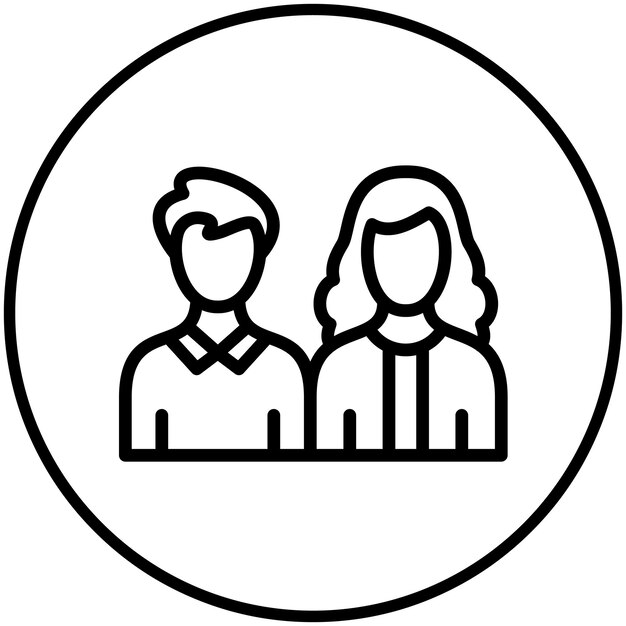 Ilustración del icono vectorial de los padres del conjunto de iconos de Generation Gap