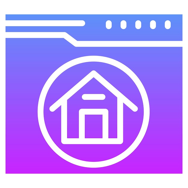 Ilustración del icono vectorial de la página de inicio del conjunto de iconos de marketing