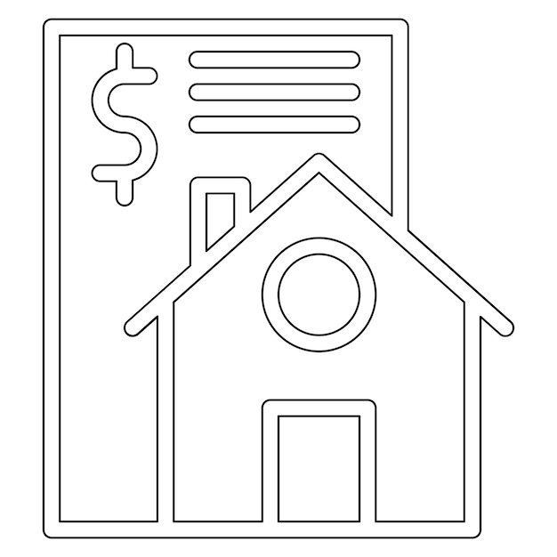 Ilustración del icono vectorial de pago de la casa del conjunto de iconos de bienes raíces
