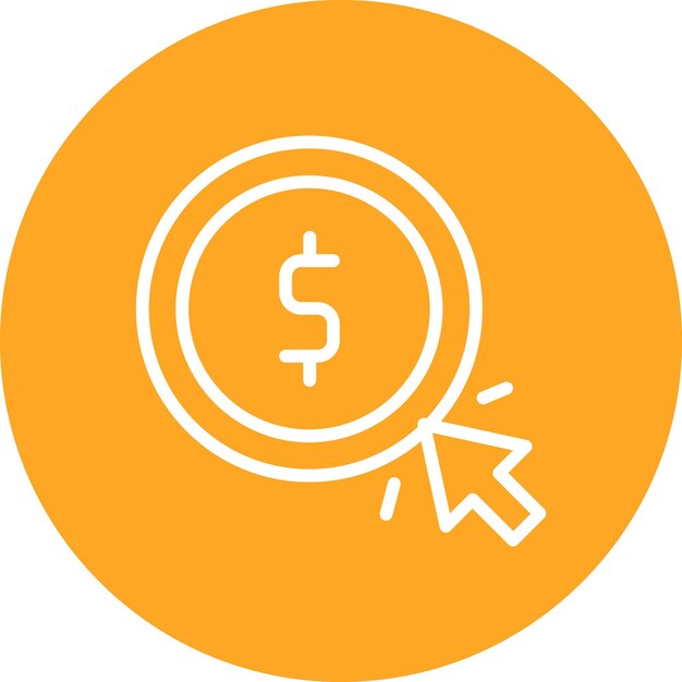 Ilustración del icono vectorial de pago por clic del conjunto de iconos SEO y SEM
