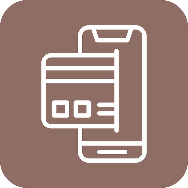 Ilustración del icono vectorial de pago sin efectivo del conjunto de iconos de entrega de alimentos