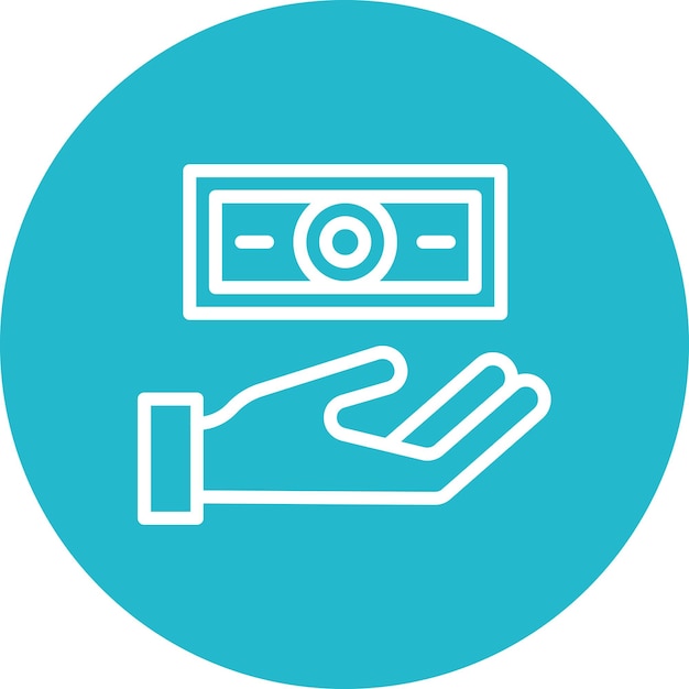 Ilustración del icono vectorial de pago en efectivo del conjunto de iconos de entrega de alimentos