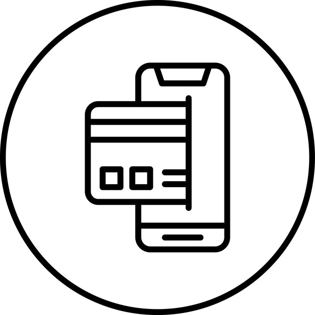 Ilustración del icono vectorial de pago sin efectivo del conjunto de iconos de entrega de alimentos