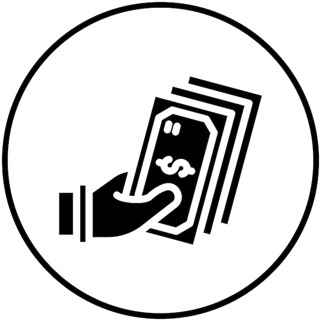 Ilustración del icono vectorial de pago en efectivo del conjunto de iconos de Finanzas y Dinero