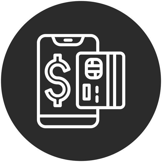 Ilustración del icono vectorial de pago de tarjetas en línea del conjunto de iconos de finanzas y dinero