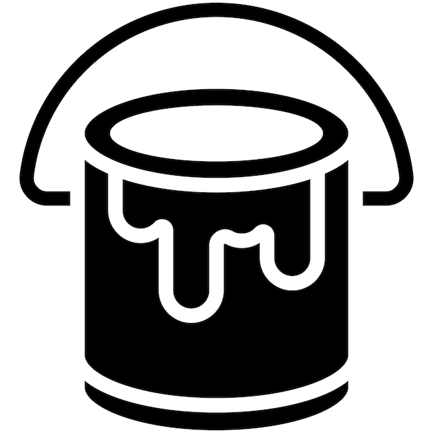 Ilustración del icono vectorial de paint bucket del conjunto de iconos de mejoras para el hogar