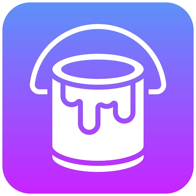 Ilustración del icono vectorial de paint bucket del conjunto de iconos de mejoras para el hogar