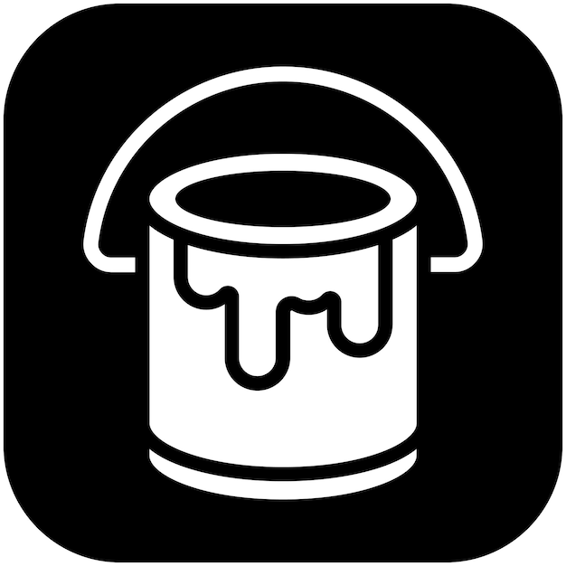 Ilustración del icono vectorial de paint bucket del conjunto de iconos de mejoras para el hogar
