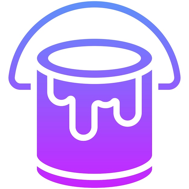 Ilustración del icono vectorial de paint bucket del conjunto de iconos de mejoras para el hogar