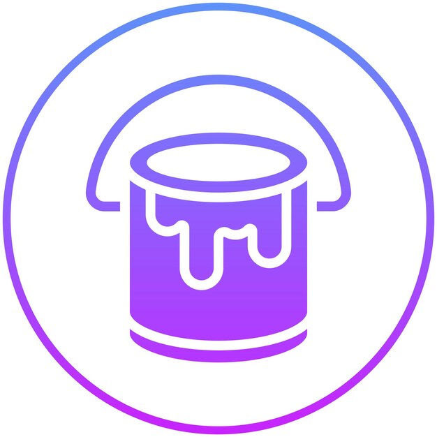 Ilustración del icono vectorial de paint bucket del conjunto de iconos de mejoras para el hogar