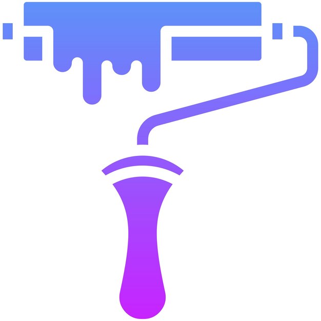 Ilustración del icono vectorial de Paint Roller del conjunto de iconos de mejoras para el hogar