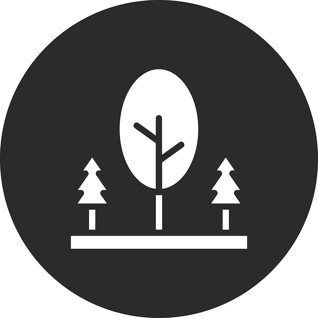 Ilustración del icono vectorial del paisaje del árbol del conjunto de iconos del paisaje