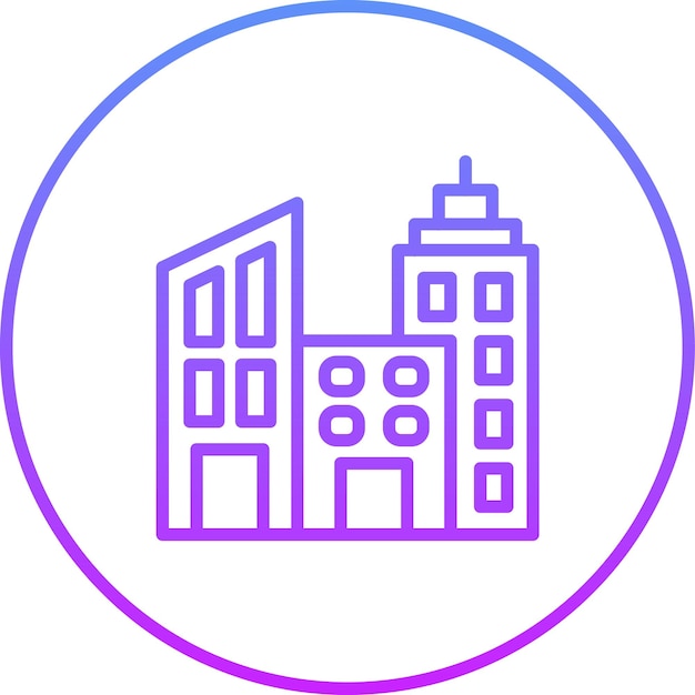 Ilustración del icono vectorial del paisaje de la ciudad del conjunto de iconos de paisajes