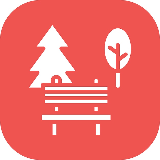 Ilustración del icono vectorial del paisaje del parque del conjunto de iconos de paisajes