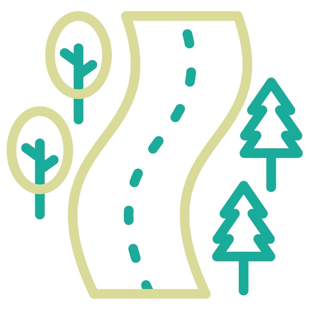 Ilustración del icono vectorial de paisajes de carreteras del conjunto de iconos de paisajes