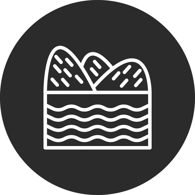 Vector ilustración del icono vectorial de paisajes de la orilla del conjunto de iconos de paisajes