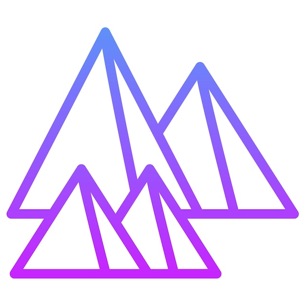 Ilustración del icono vectorial de paisajes de la pirámide del conjunto de iconos de paisajes