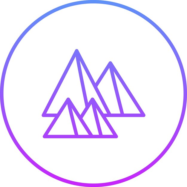 Ilustración del icono vectorial de paisajes de la pirámide del conjunto de iconos de paisajes