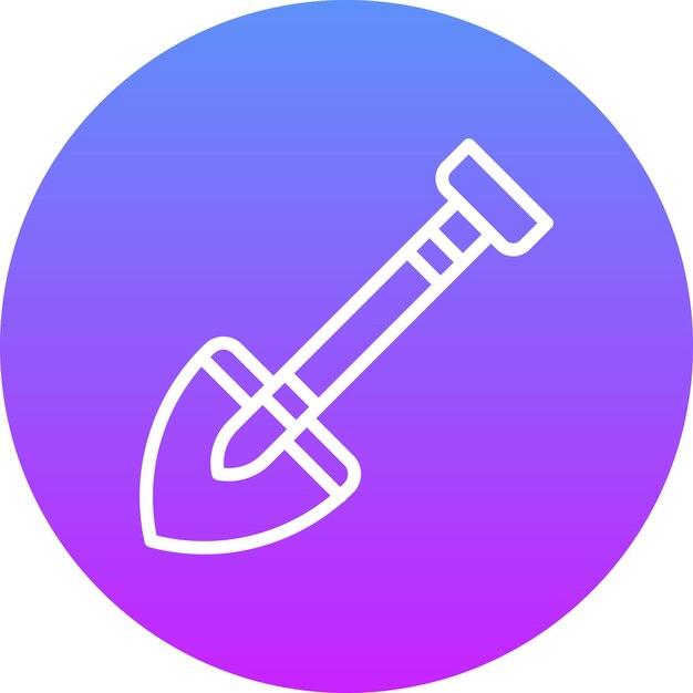 Ilustración del icono vectorial de la pala del conjunto de iconos de la aldea