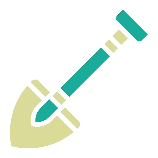 Ilustración del icono vectorial de la pala del conjunto de iconos de la aldea