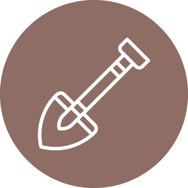 Ilustración del icono vectorial de la pala del conjunto de iconos de la aldea