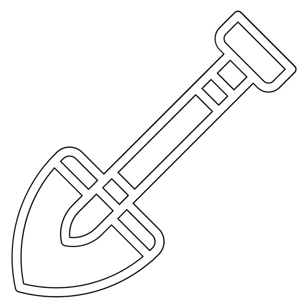 Ilustración del icono vectorial de la pala del conjunto de iconos de la aldea