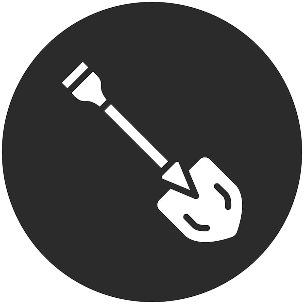 Ilustración del icono vectorial de la pala del conjunto de iconos de herramientas