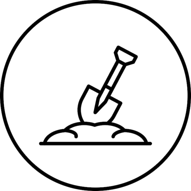 Ilustración del icono vectorial de la pala del conjunto de iconos de la primavera