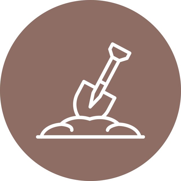 Ilustración del icono vectorial de la pala del conjunto de iconos de la primavera