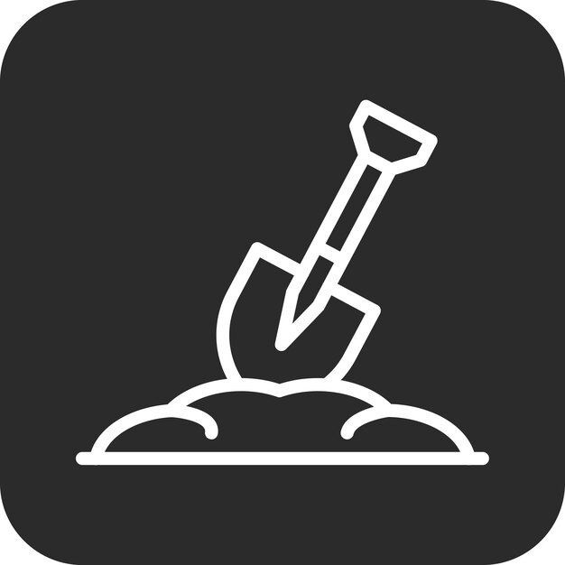Ilustración del icono vectorial de la pala del conjunto de iconos de la primavera