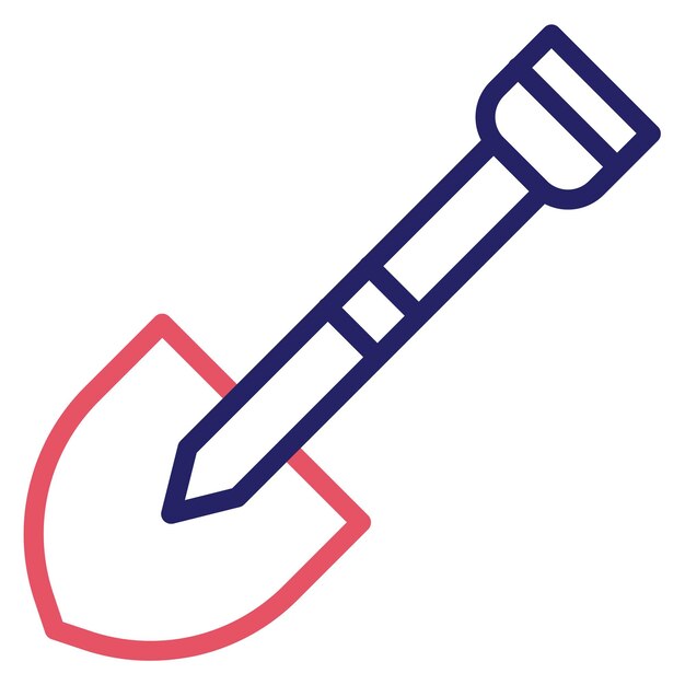 Ilustración del icono vectorial de la pala del icono del Oeste Salvaje